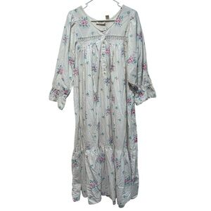 VTG Victoria's Secret Gold‎ Label Night Dress S Small Floral Prairie Traditional